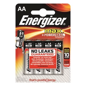 Elem Energizer AA ceruza Max 4db-os AA-LR6 Elem, AA ceruza, 4 db, ENERGIZER "Max
