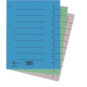Elválasztó regiszter A4 Donau karton kék 100ív/csom Iratrendezés DONAU 8610001-10