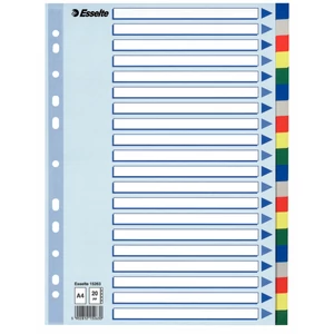 Elválasztólap Esselte Műanyag lap 20 részes A4 Esselte
