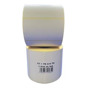 Etikett thermo 43x78mm 1000 etikett/tekercs fehér
