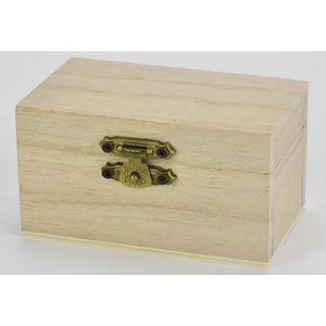 Fa doboz kicsi ládika natúr 9x5,5x5cm-es csatos zárral GRAVÍROZHATÓ! CRL1017