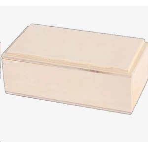 Fa doboz téglalap alakú natúr 17,7x9x6,5cm-es, felhajtható tetős
