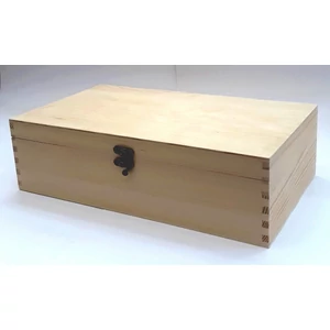 Fa doboz téglalap kapcsos natúr 35x20cm mag: 10cm GRAVÍROZHATÓ!