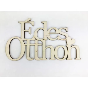 Fa felirat 11,5x20cm Édes Otthon, koszorúra, natúr
