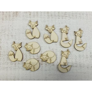 Fa felirat figura róka vegyes 6cmx3mm 9db/cs