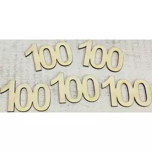 Fa felirat számok 100 évfordulós, szülinapi szám 7.3cmx5cm 5db/cs