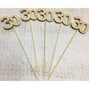 Fa felirat számok 30. évfordulós szám pálcikán 5cmx3mm 5db/cs