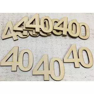 Fa felirat számok 40 évfordulós, szülinapi számok 5cmx3mm 10db/cs