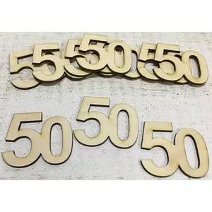 Fa felirat számok 50. évfordulós, szülinapi számok 5cmx3mm 10db/cs