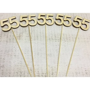 Fa felirat számok 55.évfordulós szám pálcikán 5cmx3mm 5db/cs