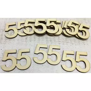 Fa felirat számok 55 évfordulós, szülinapi számok 5cmx3mm 10db/cs