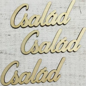Fa felirat tábla Család 13, 5cmx5.5cmx3mm 3db/cs