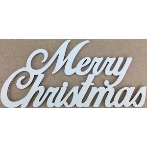 Fa felirat tábla fehér Merry Christmas 15cm