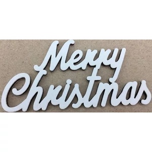 Fa felirat tábla fehér Merry Christmas 9, 5cm
