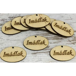 Fa felirat tábla Imádlak 4cmx2.5cmx3mm 10db/cs