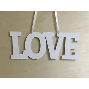Fa felirat tábla LOVE 14, 5x37cm akasztható