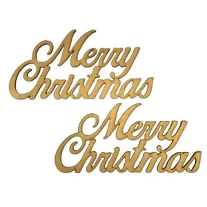 Fa felirat tábla Merry Christmas 15cmx8cmx3mm 2db/cs