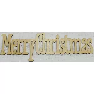 Fa felirat tábla Merry Christmas 31x10cm
