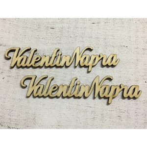 Fa felirat tábla Valentin napra 15cmx2.3cmx3mm 2db/cs