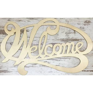 Fa felirat tábla Welcome ovál 74x47cm