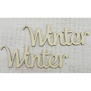 Fa felirat tábla Winter 15cmx5cmx3mm 2db/cs