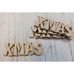 Fa felirat Xmas íves felirat 7, 5cmx2.5cmx3mm 5db/cs