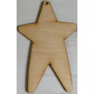 Fa figura country csillag hosszúkás 18cm