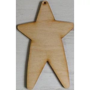 Fa figura country csillag hosszúkás 18cm