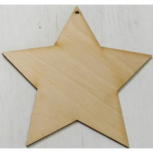 Fa figura csillag natúr 15cm