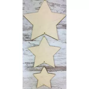 Fa figura csillagok felhűzhető csillagok 20-15-10cm 3db/cs
