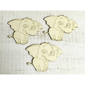 Fa figura elefánt 8cmx10cmx3mm 3db/cs
