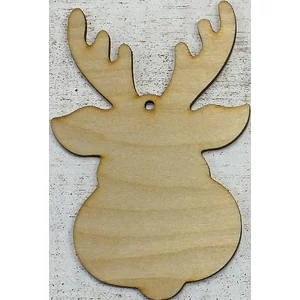 Fa figura festhető rénszarvas fej 10x15cm 5db/cs