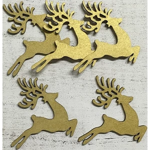 Fa figura festhető ugró szarvas 7cm 5db/cs
