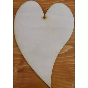 Fa figura francia szív natúr 20x14cm