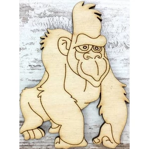 Fa figura gorilla rajzos majom 10x7cm