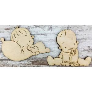 Fa figura gyerek pár natúr baba 7cm 2db/cs
