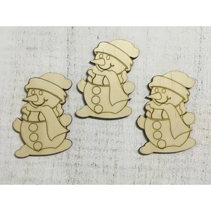 Fa figura Hóember hóember rajzos 7cmx10cmx3mm 3db/cs