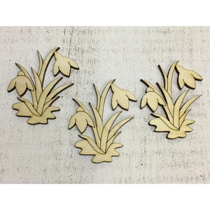 Fa figura hóvirág natúr 7cmx6.5cmx3mm 3db/cs