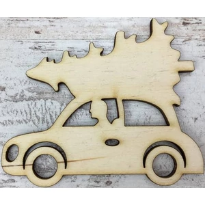 Fa figura karácsonyi Apu hozza a fenyőt 7x8.5cm