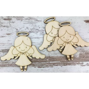 Fa figura kislány angyalka 9cm 3db/cs