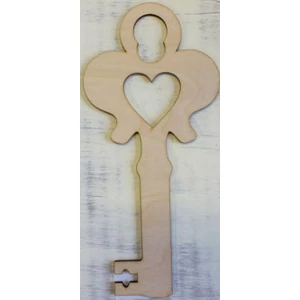 Fa figura kulcs szíves 20cm