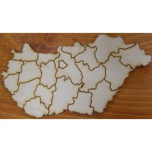 Fa figura Magyarország megyékkel - 8, 5x16cm