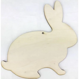 Fa figura nyúl ülő natúr 15cm