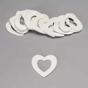 Fa figura szív fehér lyukkal 6cmx5.5cmx3mm 15db/cs