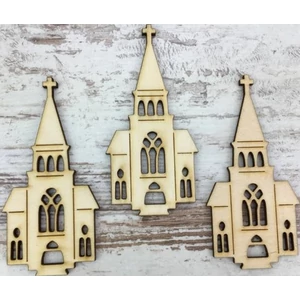 Fa figura templom natúr 10cmx4.5cm 3db/cs