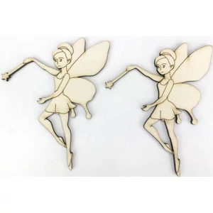 Fa figura tündér Dála - tündér varázspálcával 8.5x10cm 2db/cs