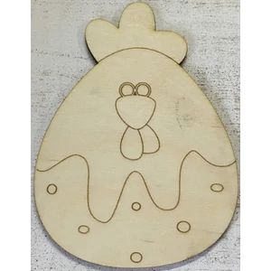 Fa figura tyúk pöttyös tyúk 11x15cm