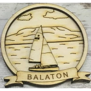 Fa hűtőmágnes Balaton kerek 6, 5cm 