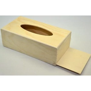 Fa Papírzsebkendő tartó FEKVŐ 25x12.5x8.7 CM gravírozható, dekorálható