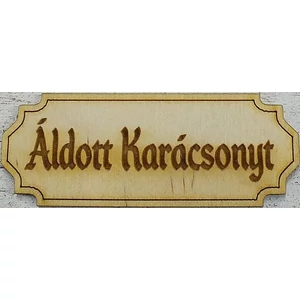 Fatábla felirat Áldott Karácsonyt 6x14cm 3db/cs